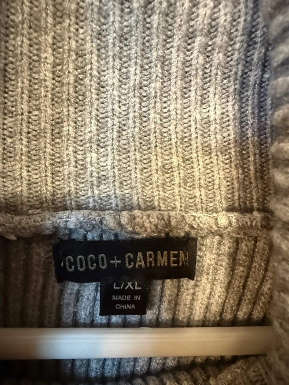 Coco + Carmen Ribbed Cowl-Neck Sweater Trio - Gray, Black, Brown - Picture 4 of 6